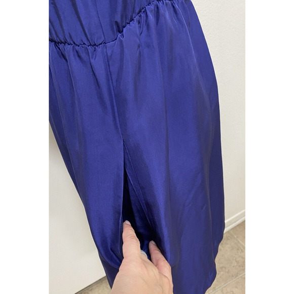 Maeve Dress Womens Small Blue Mini Ruffles 100% Silk Elastic Waist Pockets - Picture 6 of 11